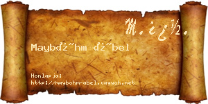 Mayböhm Ábel névjegykártya