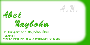 abel maybohm business card